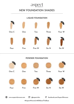 Aspect Minerals - Powder SPF 25 -Skin Care Store AspectMineralsLoosePowdershades