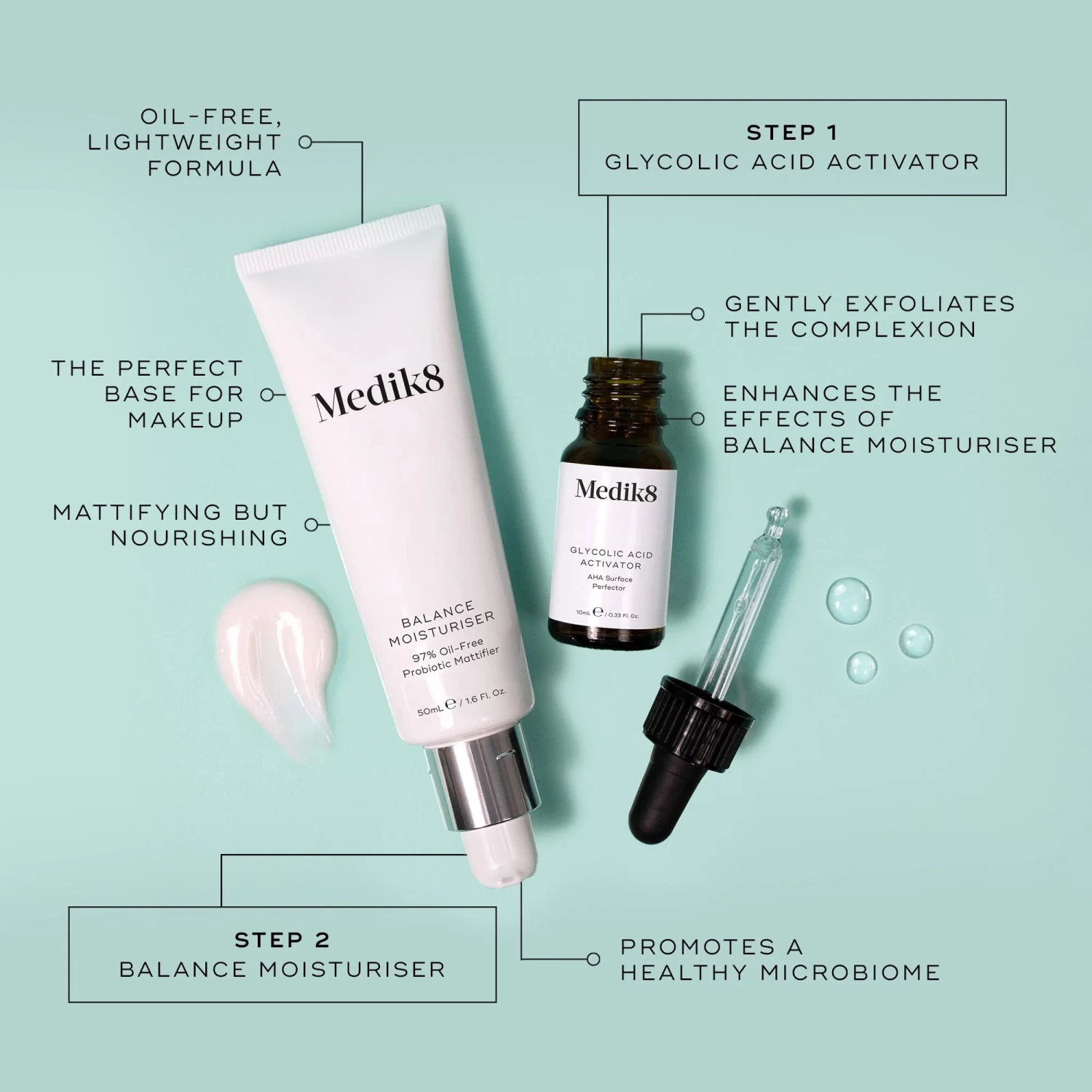 Medik8 Balance Moisturiser With Glycolic Acid Activator 2 Medik8 Balance Moisturiser With Glycolic Acid Activator - Image 2